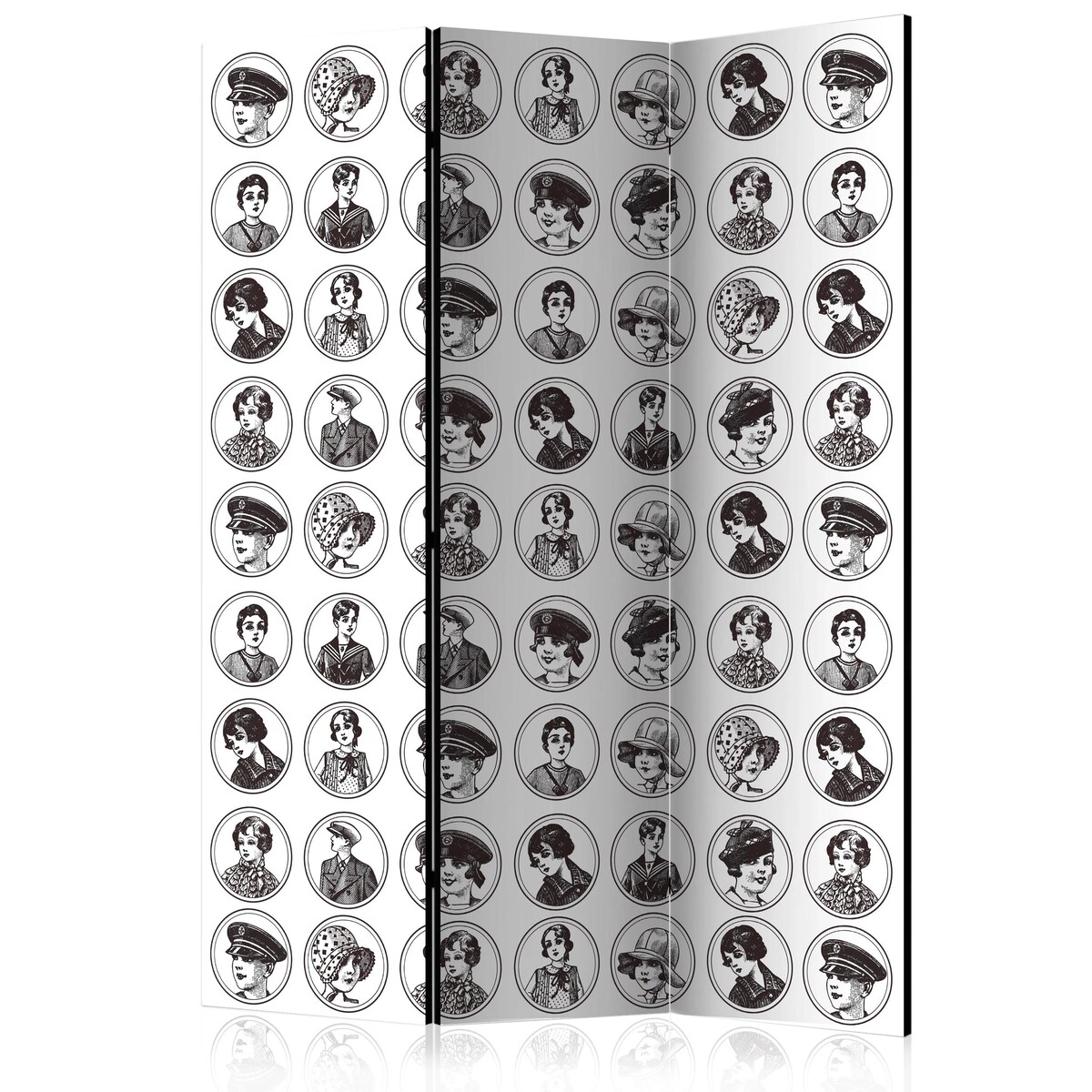 Parawan jednostronny Tła i desenie 135x172 cm 3-częściowy czarny