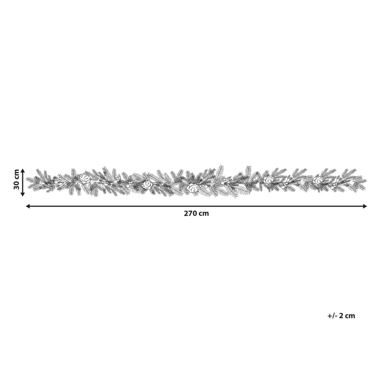 Ośnieżona girlanda LED 270 cm biała WHITEHORN