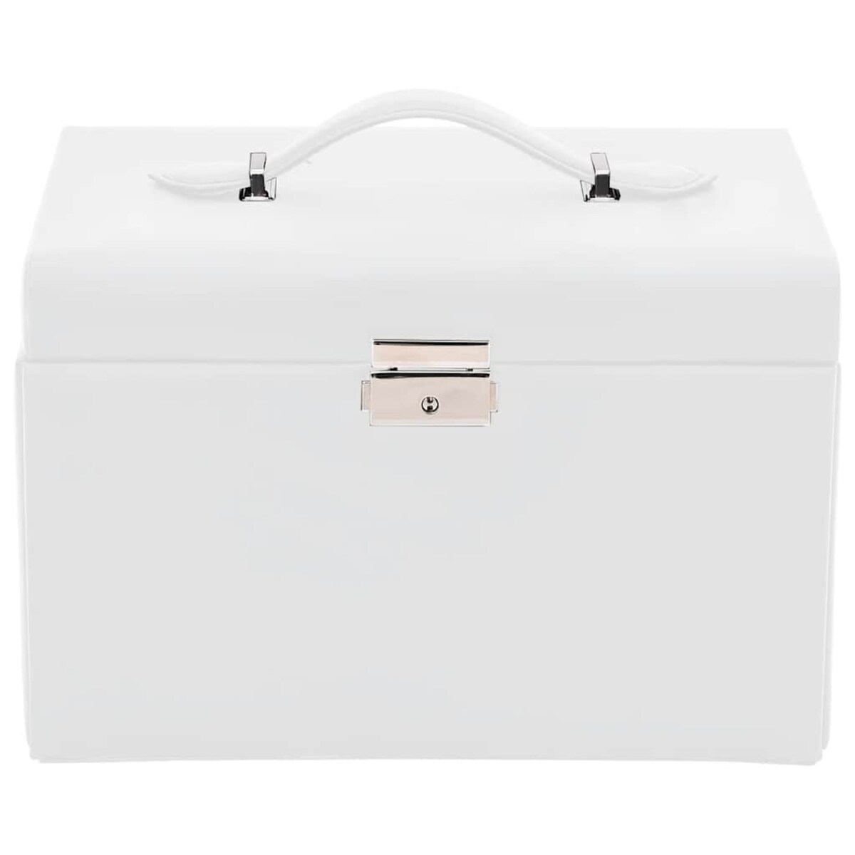 vidaXL Pudełko na biżuterię 3-warstwowe z lustrem zamykane na klucz