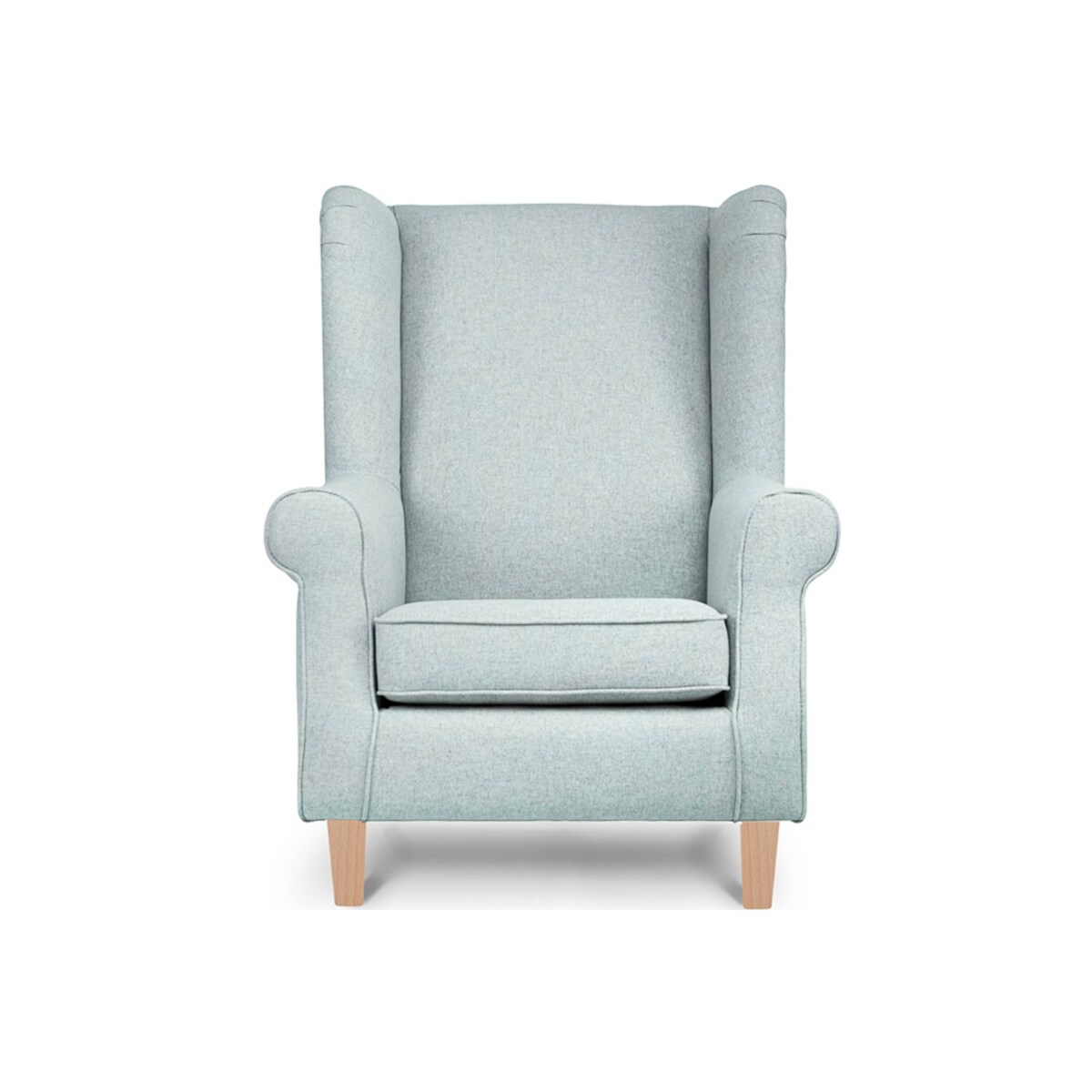 KONSIMO MILES Fotel uszak zielony drewniane nóżki