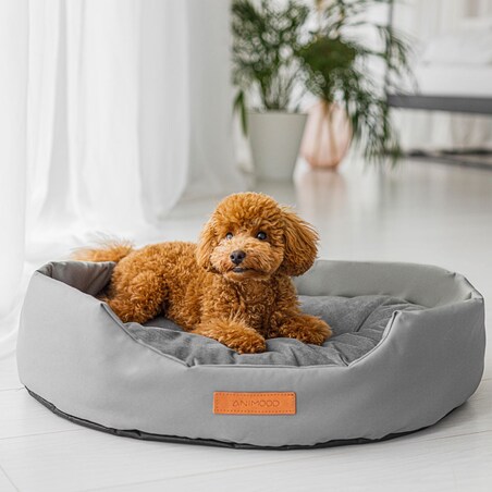 Animood Legowisko Mia rozmiar: L, kolor: szary, materiał: kodura/welur
