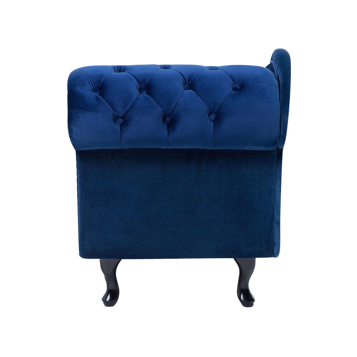 Szezlong welurowy prawostronny ciemnoniebieski NIMES