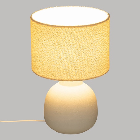 Ceramiczna lampa stołowa LAIL z kloszem boucle, 43 cm