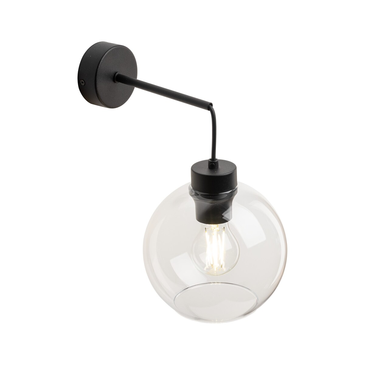 Kinkiet ścienny TK Lighting CUBUS Transparent 10245 czarny E27 nowoczesny