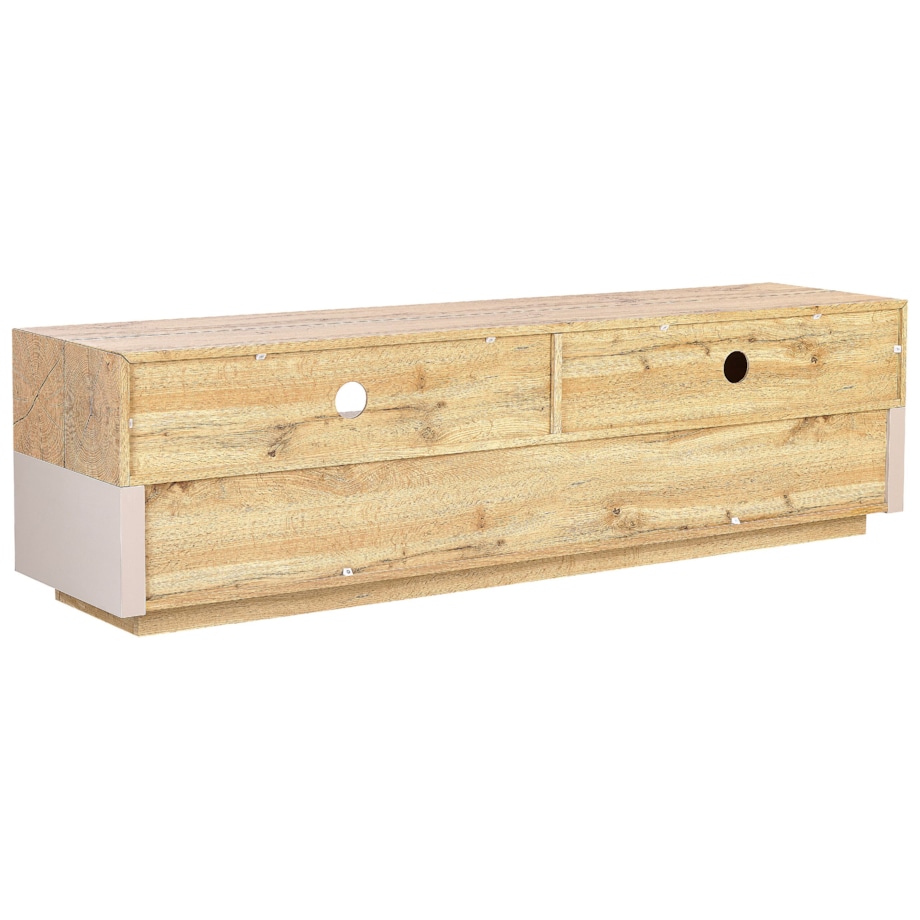 Szafka RTV jasne drewno z beżowym ANTONIO