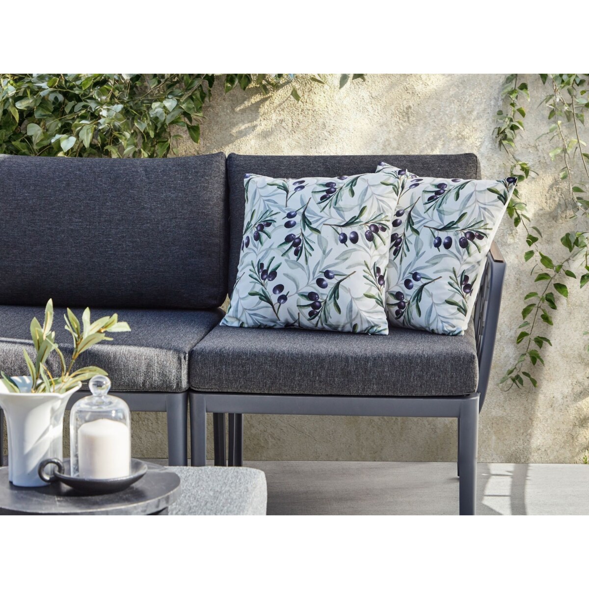 Zestaw 2 poduszek ogrodowych TRANQUI Wzór roślinny 45 x 45 cm Kolorowy