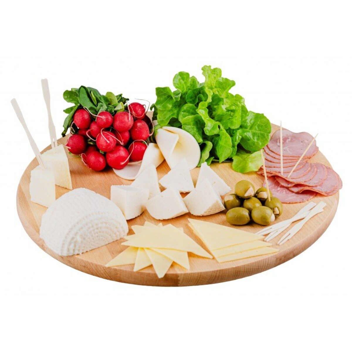 Obrotowa taca do serwowania, drewno bukowe, Ø 35 cm