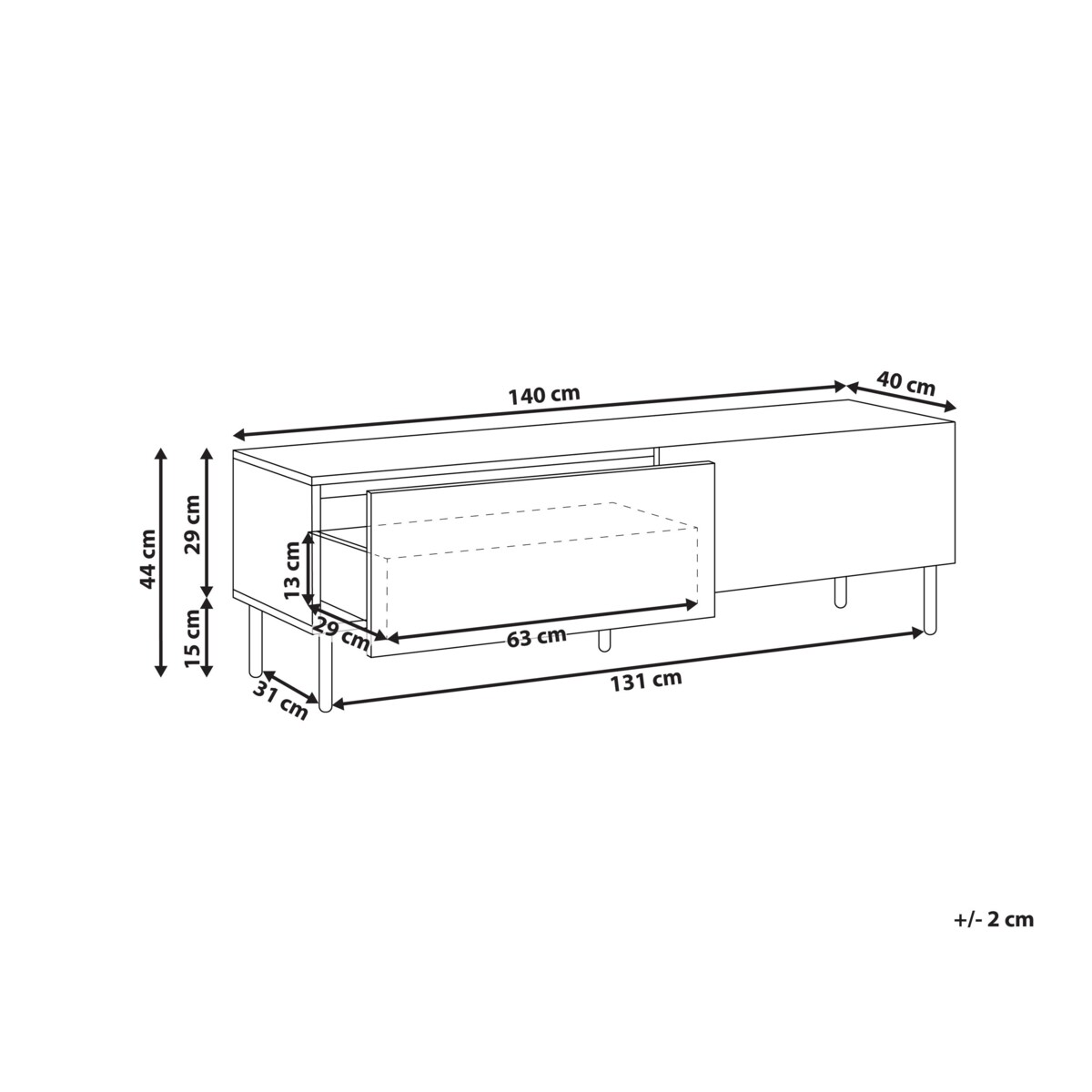 Szafka RTV BLYTHE Drewno Brązowy/ czarny