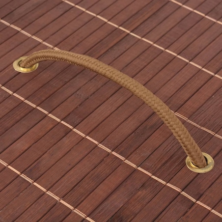 vidaXL Bambusowy kosz na pranie, owalny, brązowy