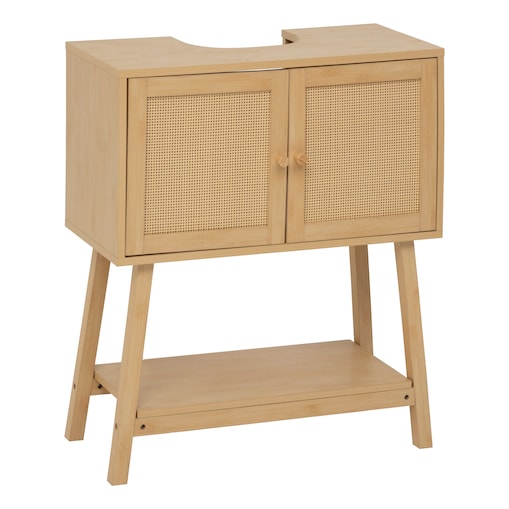 Szafka pod umywalkę CANE z plecionką, 70 cm