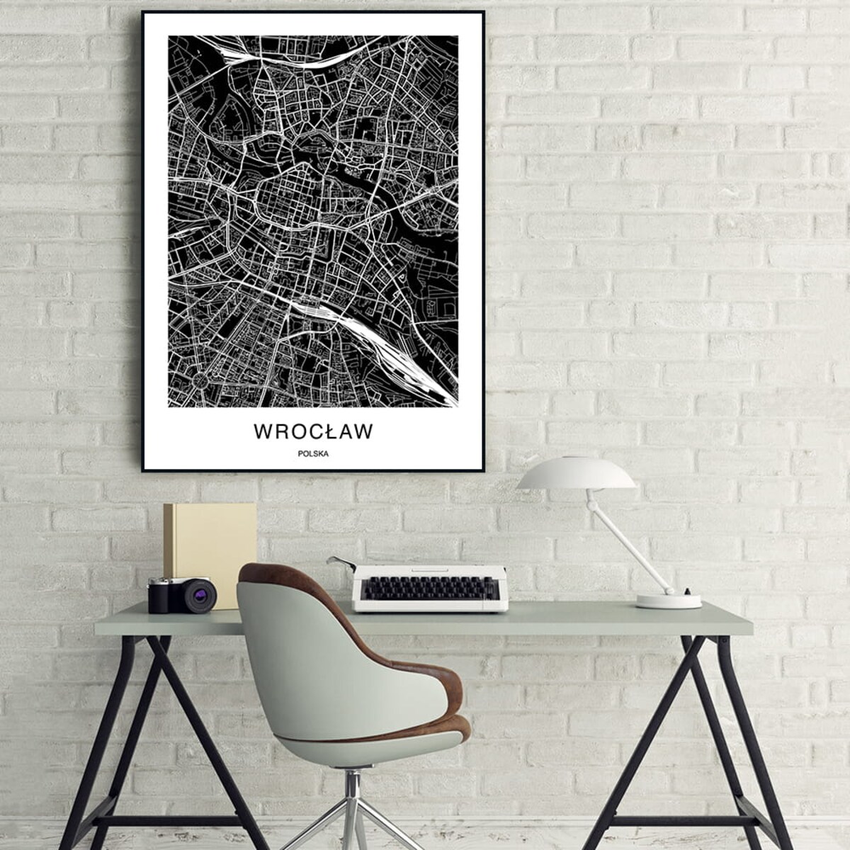 plakat wrocław mapa 21x30 cm