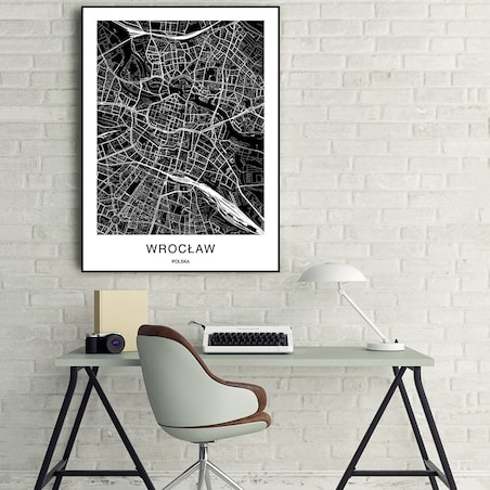 plakat wrocław mapa 21x30 cm