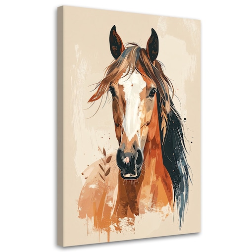 Obraz do salonu jadalni biura sypialni, Koń portret zwierzęta 80x120 cm