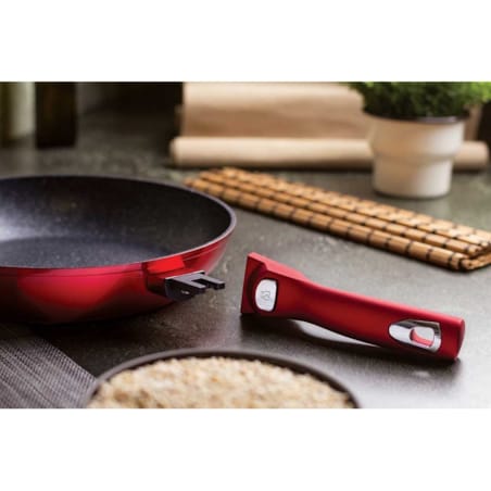 Zestaw 3 patelni z odłączaną rączką czerwony Metallic Line Burgundy BerlingerHaus BH-7053