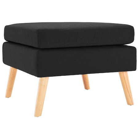 vidaXL Podnóżek, czarny, tapicerowany tkaniną