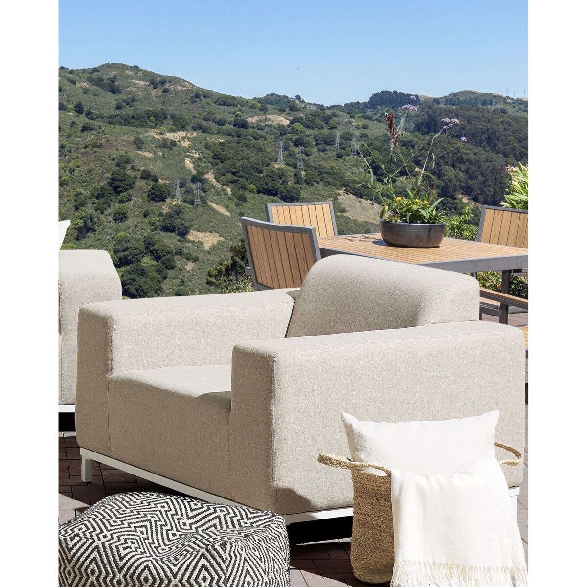 Zestaw 2 foteli ogrodowych beżowy z białym ROVIGO