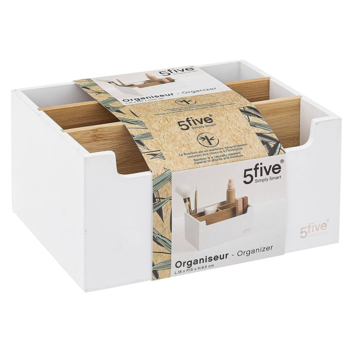 Organizer bambusowy na kosmetyki, 5 przegródek