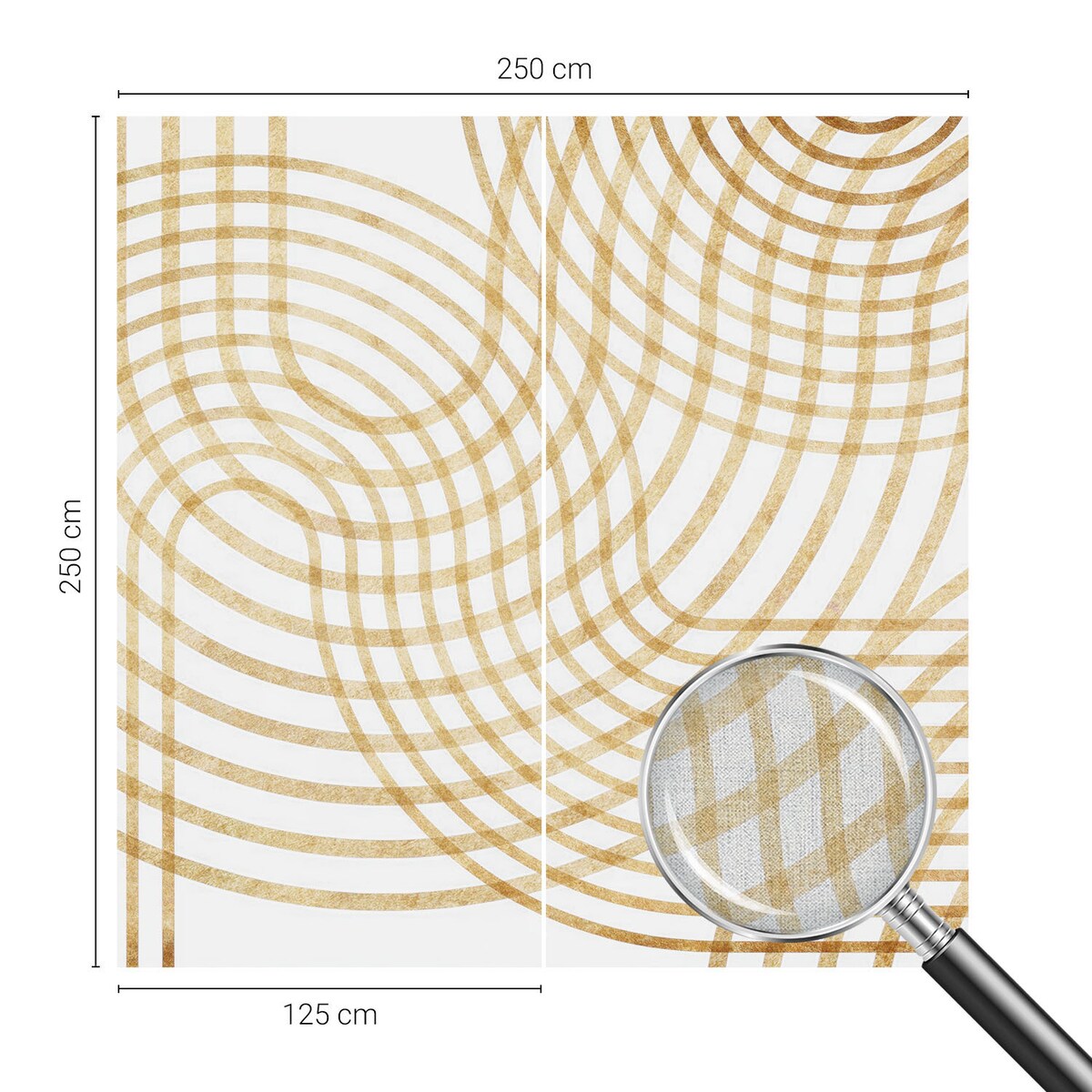 Fototapeta samoprzylepna 250x250 cm - Geometryczne sploty, tapeta ścienna biała