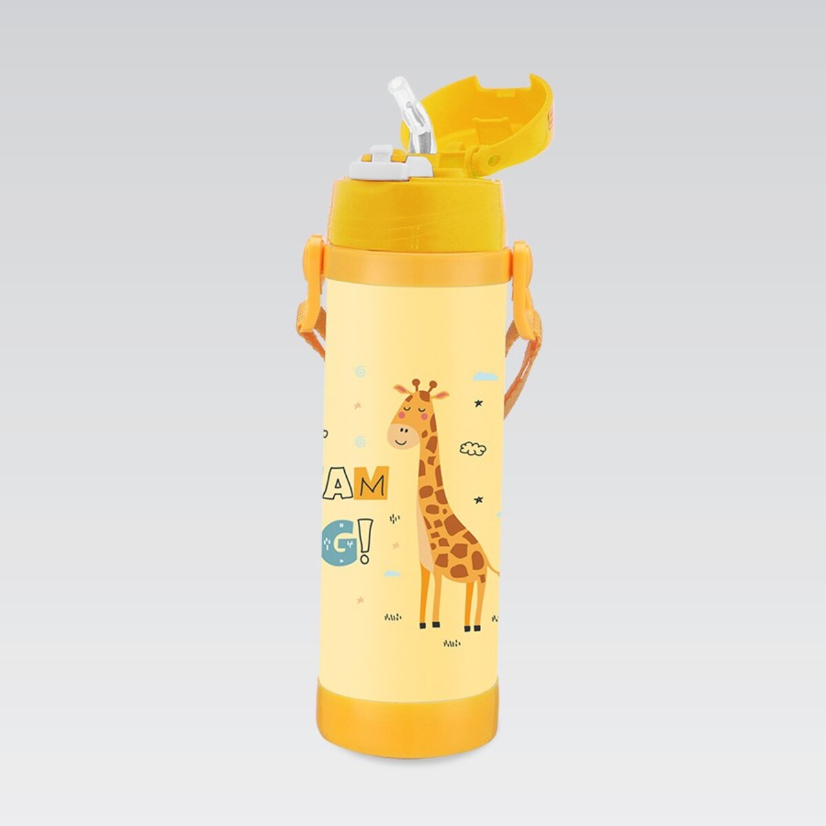 Kubek termiczny dla dzieci dziecka ze słomką 500ml żyrafa MAESTRO MR-1640-50-D