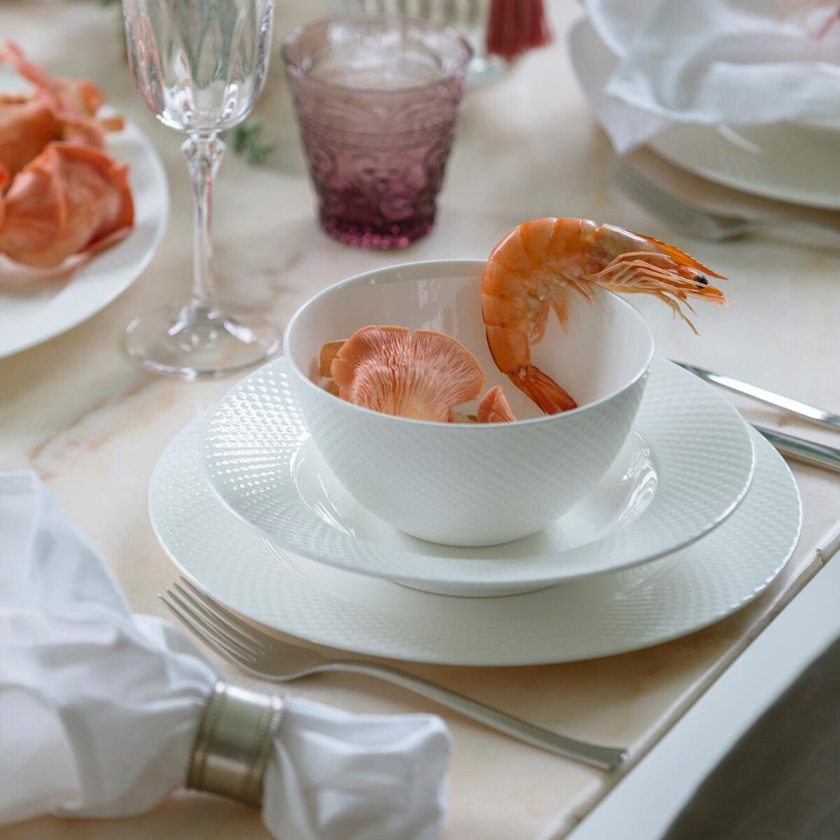 VILLA ITALIA Talerz płytki porcelanowy 27 cm BARI WHITE