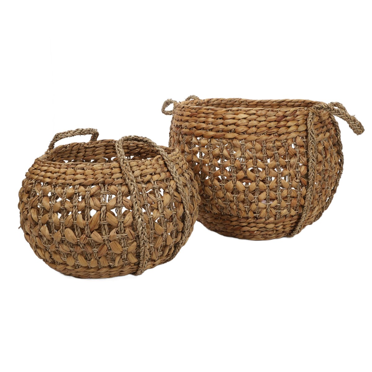 Plecione kosze z trawy morskiej, naturalne, 2 sztuki