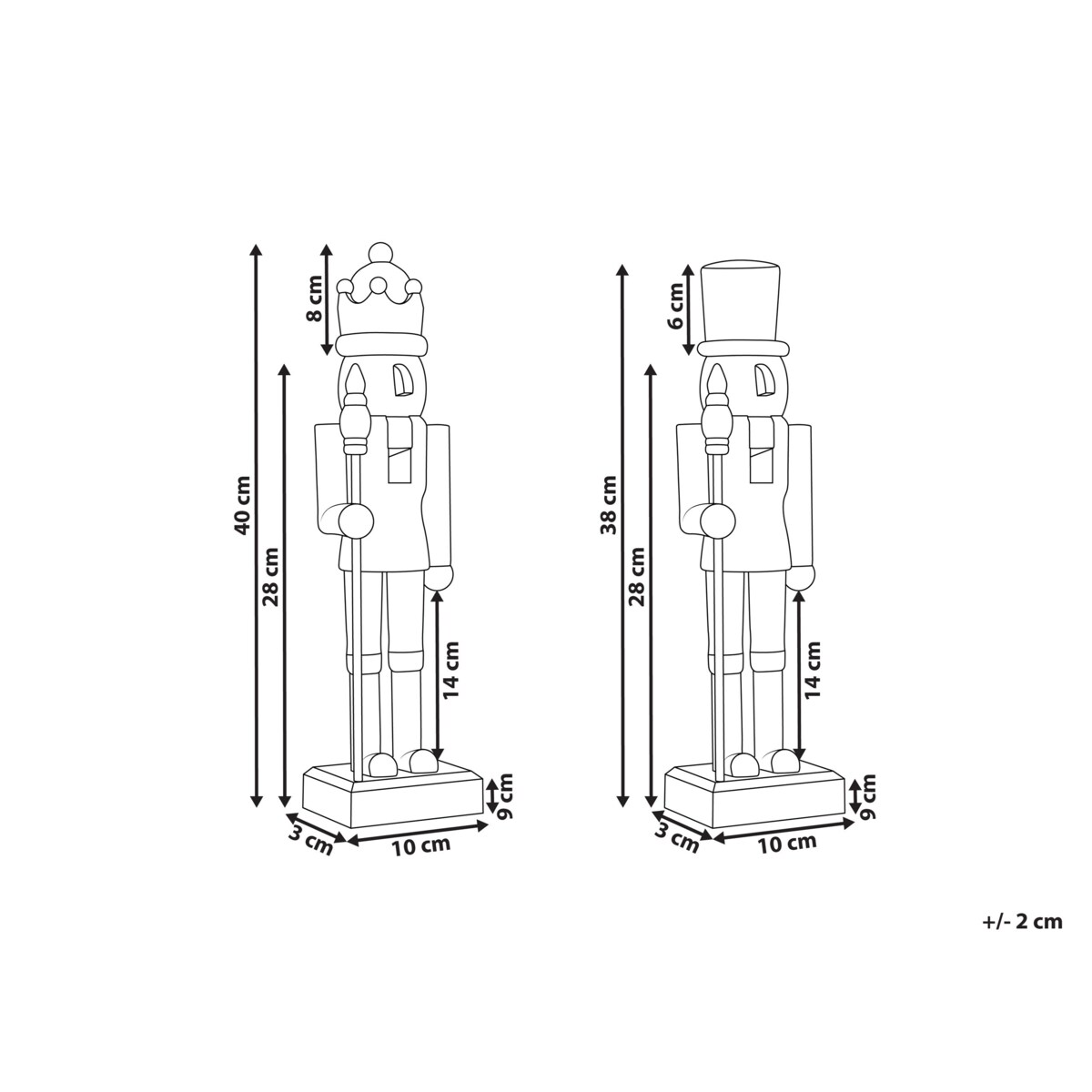 Zestaw 2 figurek dekoracyjnych FLATEY Dziadek do orzechów 40 cm Zielony