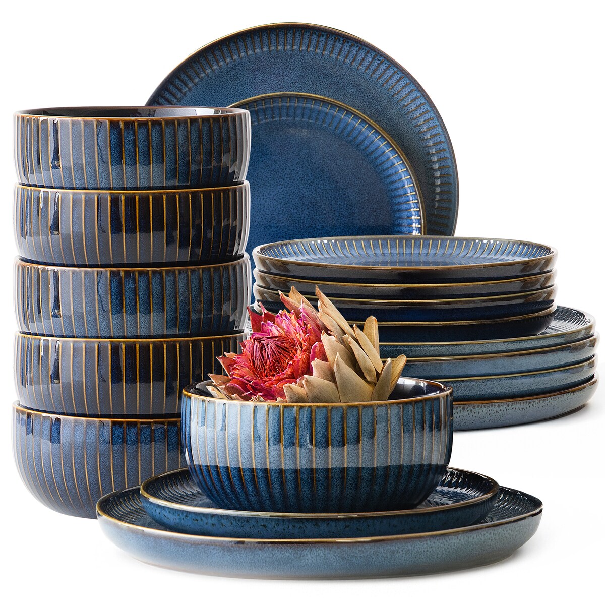 Konsimo AD STRIPES Zestaw obiadowy 6 os. (18 el.)