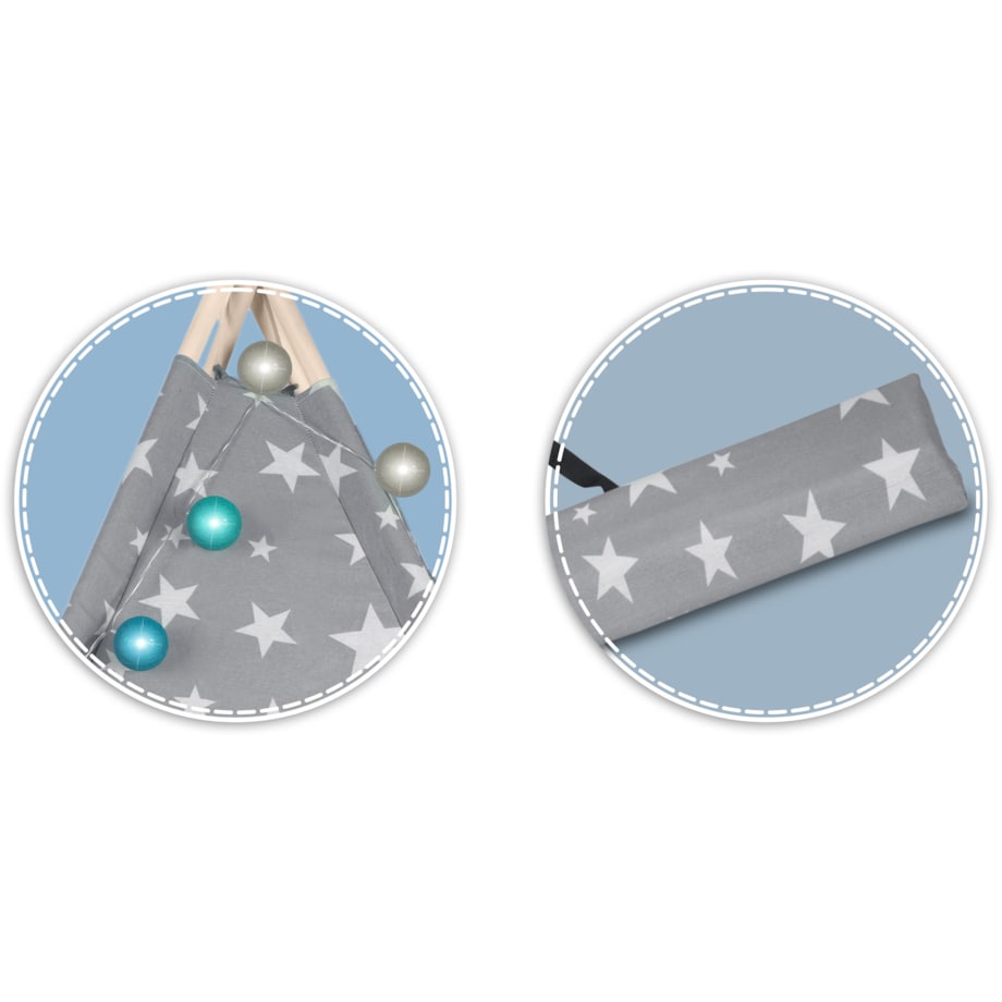 Tipi namiot wigwam dla dzieci teepee poduszki lampki pokrowiec Nukido