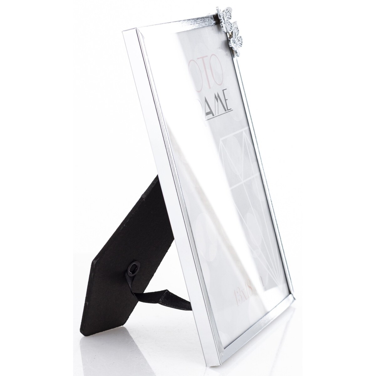 Ramka srebrna na zdjęcie 18,5x13,5x1,5-9 cm FREM i 2 motyle