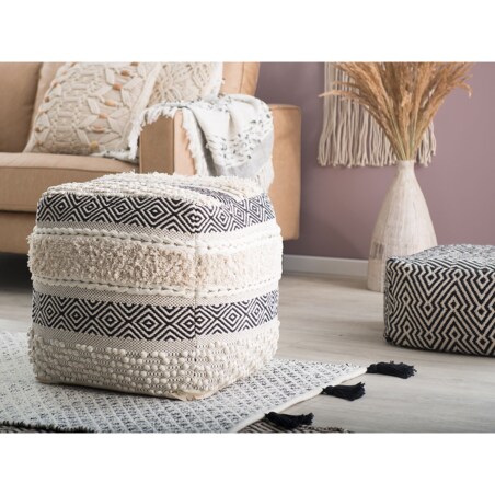 Puf 50 x 50 x 50 cm kremowy KANAM