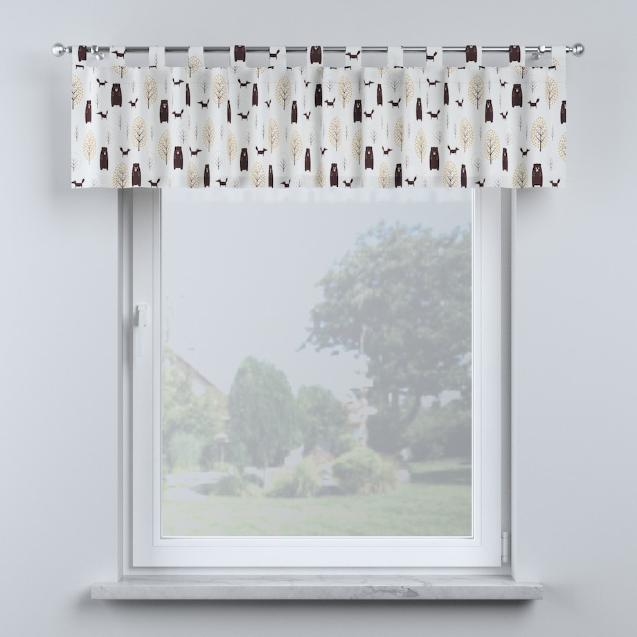 Lambrekin na szelkach 390x40 ecru-brązowy