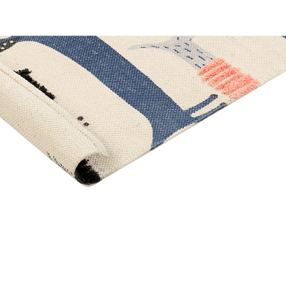 Dywan dziecięcy bawełniany wzór w psy 80 x 150 cm wielokolorowy TEMIAJ