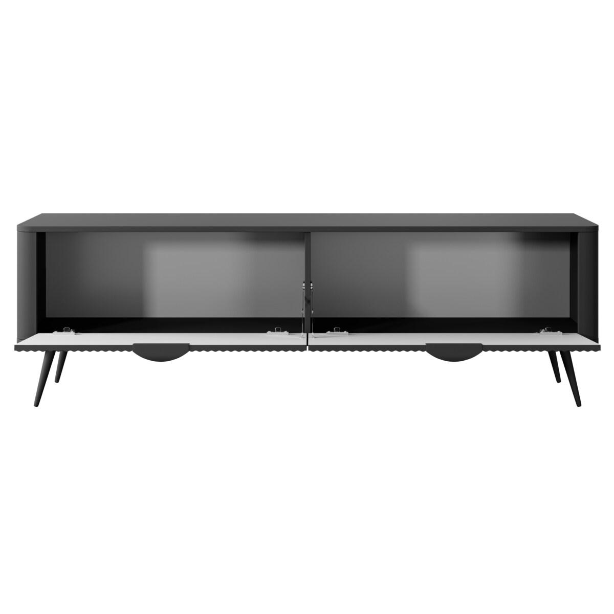 Szafka RTV 163 ryflowana LENA w kolorze czarnym