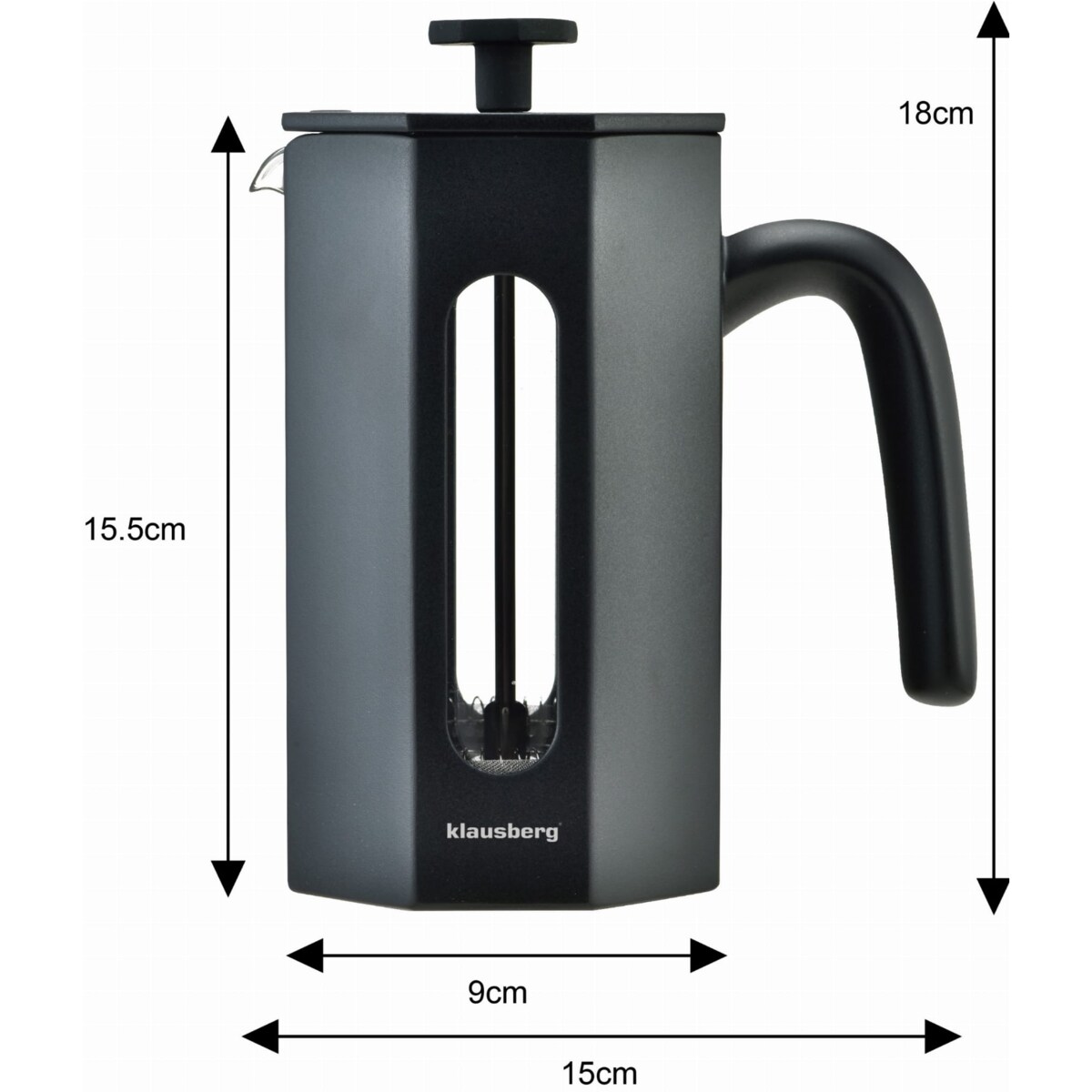 Zaparzacz do kawy herbaty 0.60L French Press czarny KLAUSBERG