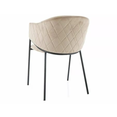 Krzesło tapicerowane BONO VELVET beżowe/czarne