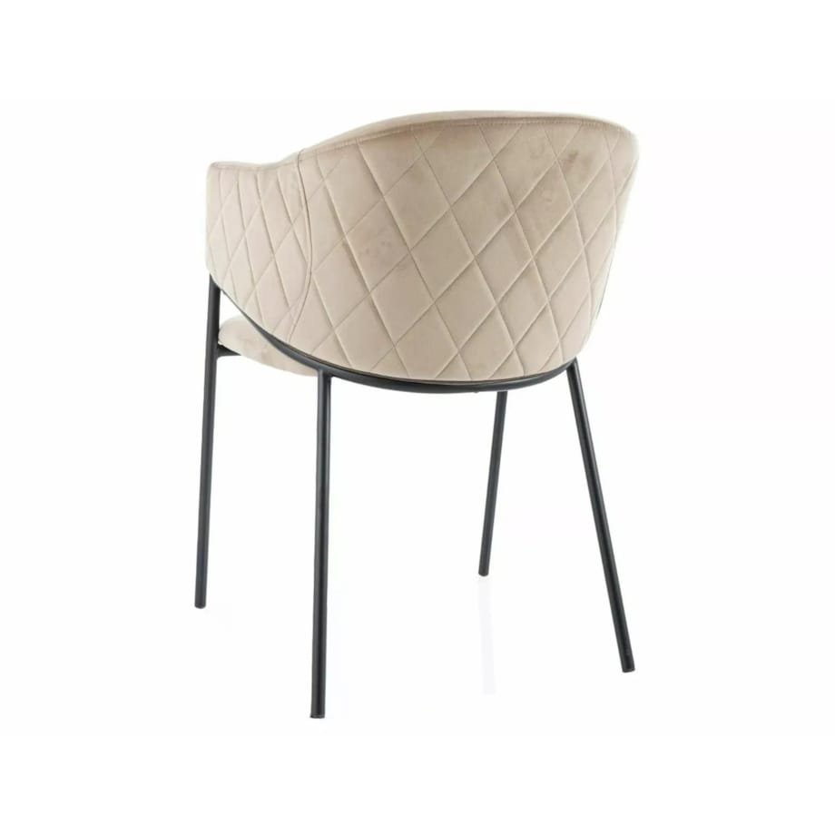 Krzesło tapicerowane BONO VELVET beżowe/czarne