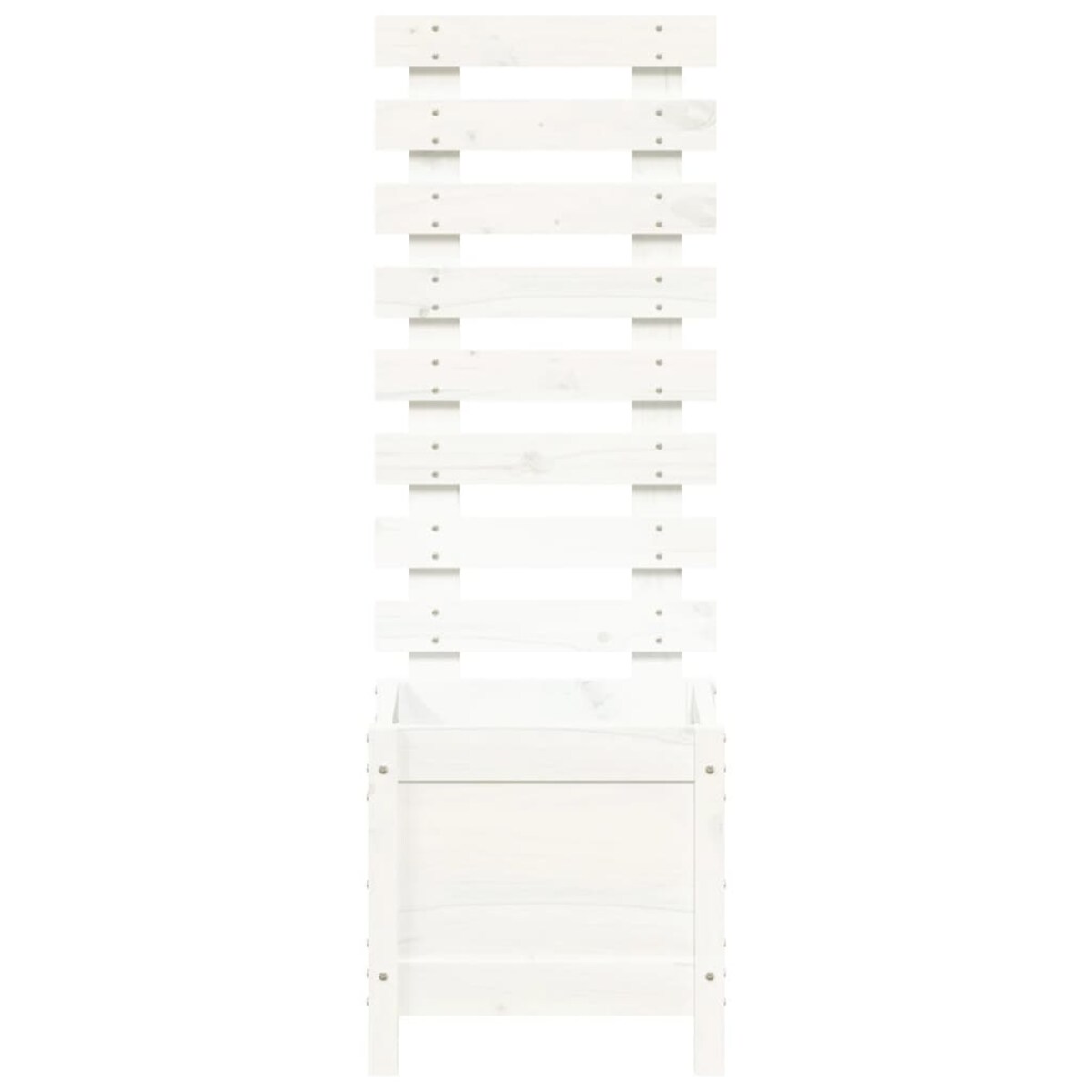 vidaXL Donica ogrodowa z trejażem, biała, 39x39,5x114 cm, lita sosna