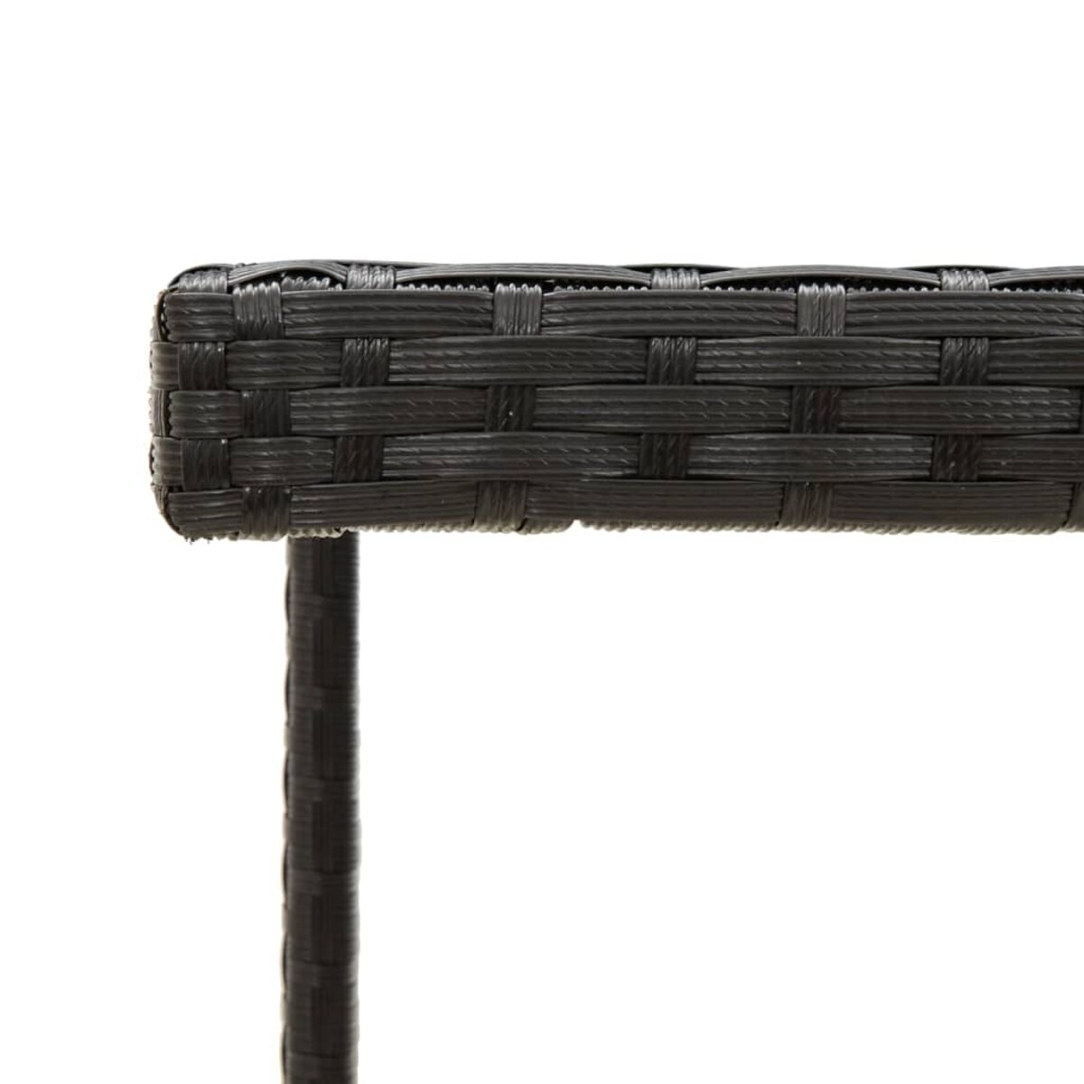 vidaXL Stół ogrodowy, czarny, 109x107x74 cm, polirattan i szkło