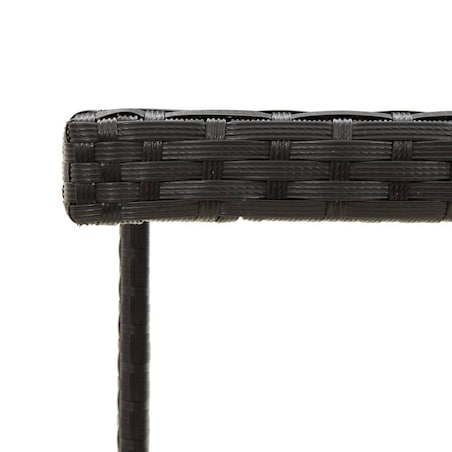 vidaXL Stół ogrodowy, czarny, 109x107x74 cm, polirattan i szkło