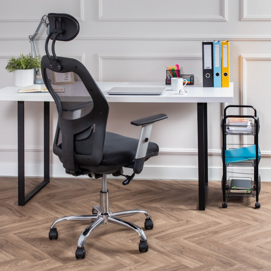 Krzesło biurowe fotel obrotowy regulowany chrom K40 do biurka