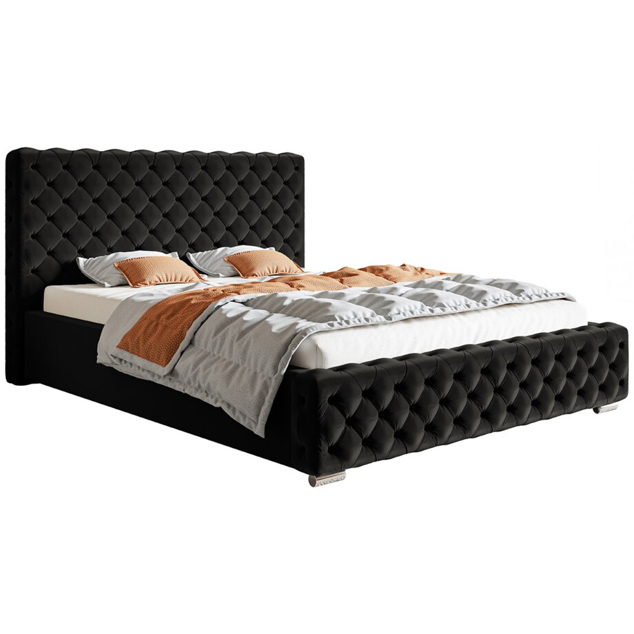 Łóżko jednoosobowe z pojemnikiem 90x200 BEN 12 - czerne