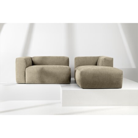 KONSIMO BUFFO Narożnik prawy 3/4-osobowy z wyjątkowo miękkim siedziskiem, kolor piaskowy