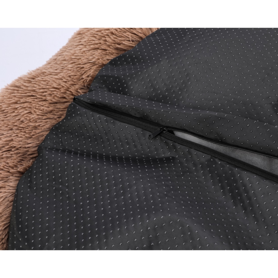 Pluszowe okrągłe legowisko 60x60 brązowe