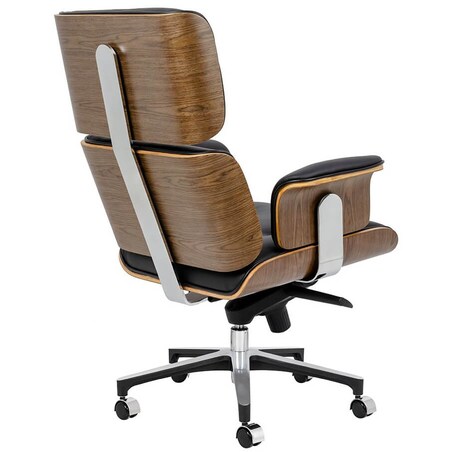 Fotel biurowy Lounge Business czarny sklejka orzech, King Home