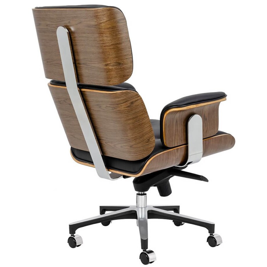 Fotel biurowy Lounge Business czarny sklejka orzech, King Home