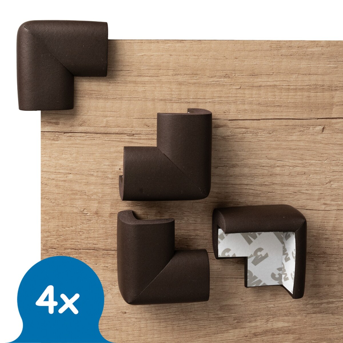 piankowe narożniki zabezpieczające meble, sipo, zestaw 4 sztuk, brązowe