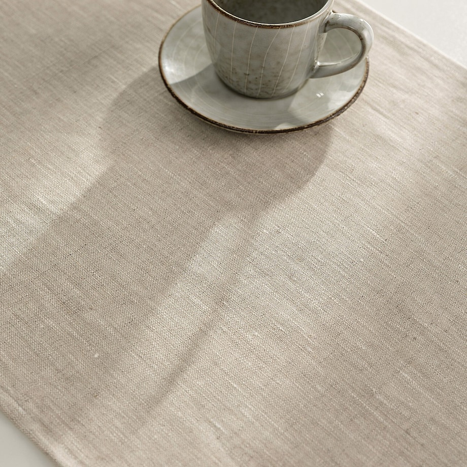Bieżnik z falbaną 40x160 cm 40x160 naturalny len