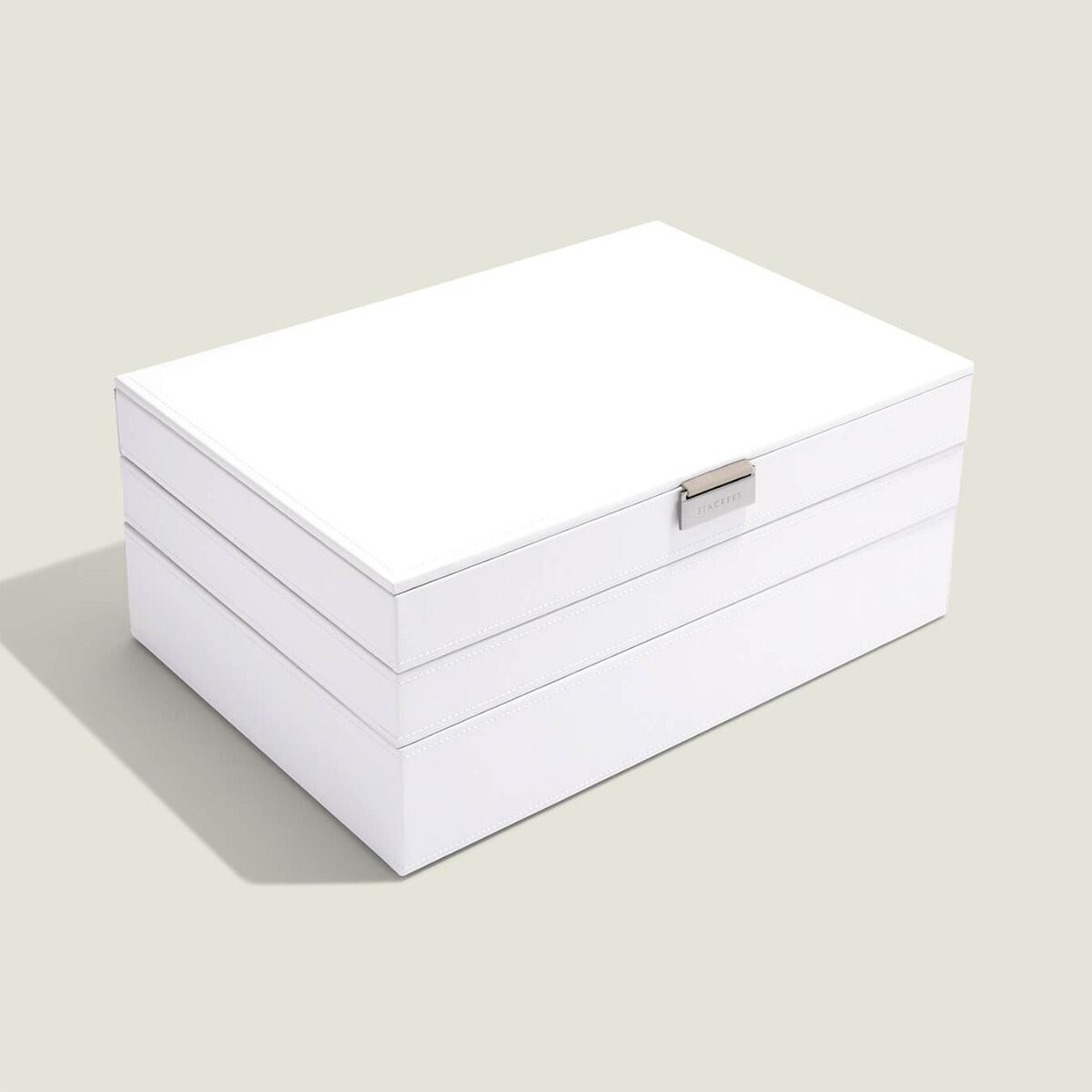 Szkatułka na biżuterię Stackers potrójna supersize biało-beżowa