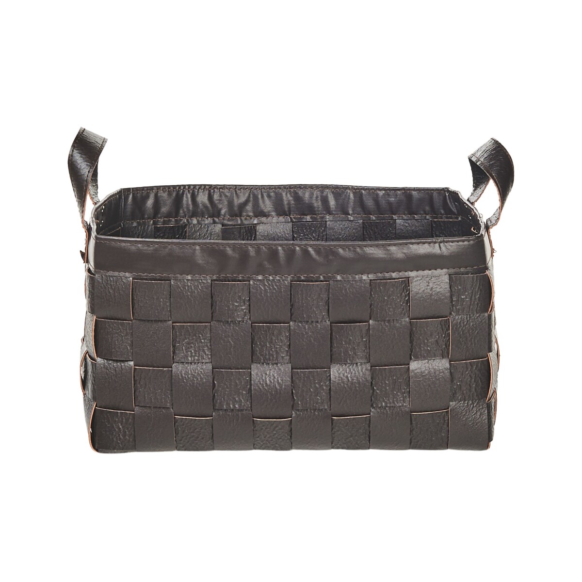 Zestaw 2 koszy z ekoskóry ciemnobrązowy SIPPAR