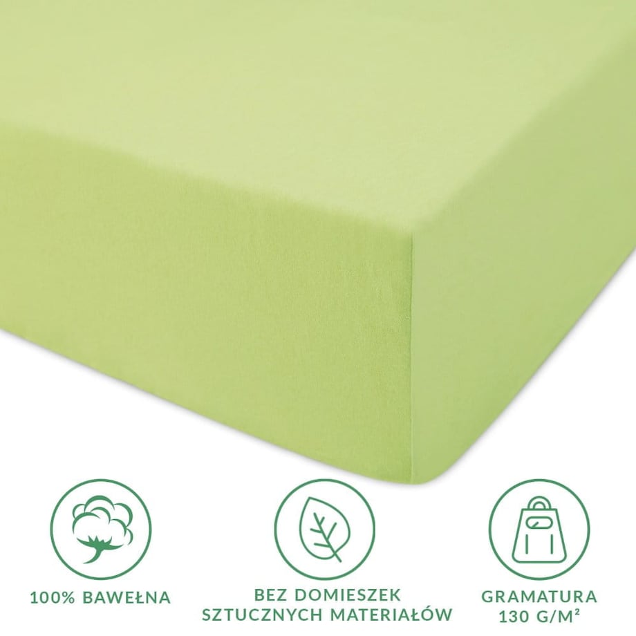 Prześcieradło jersey z gumką 38x80 kolor Limonka